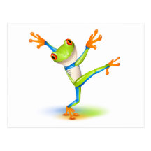 Dancing Tree Frog Post Card