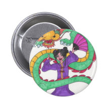 Dancing with Dragons Pinback Buttons