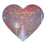Dancing with Fireflies Heart Sticker