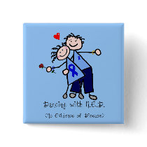 Dancing with N.E.D. - Blue Ribbon Pinback Buttons