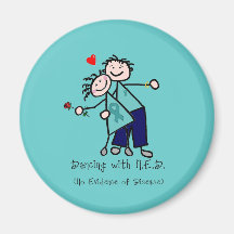 Dancing with N.E.D. Teal Ribbon Fridge Magnets