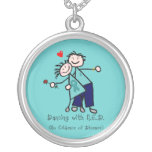 Dancing with N.E.D. Teal Ribbon Personalized Necklace