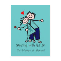 Dancing with N.E.D. Teal Ribbon Postcards
