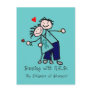 Dancing with N.E.D. Teal Ribbon Post Cards