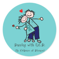 Dancing with N.E.D. Teal Ribbon Sticker