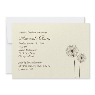 dandelion bridal shower invitation by simplysostylish