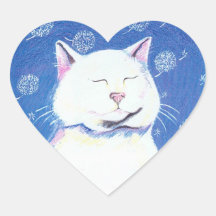 dandelion cat heart stickers