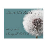 Dandelion Clock Teal, Save the Date Post Cards