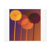 dandelion clocks postcard
