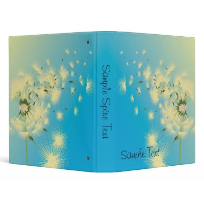 Dandelion Seeds Blowing In The Wind, Sample Spi... 3 Ring Binder by stationeryshop