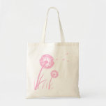 Dandelion silhouettes in pink Tote Bag