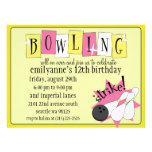 Dandelion Yellow Totally Retro Bowling Birthday Pa Invitation