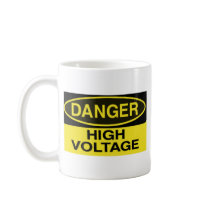 danger alto voltaje coffee mug