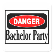 Danger Bachelor Party Sticker