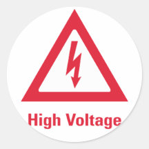 Danger High Voltage Symbol Round Sticker