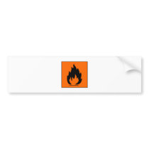 Danger Highly Flammable Warning Sign Chemical Burn Bumper Sticker