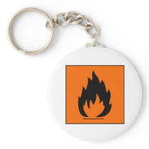 Danger Highly Flammable Warning Sign Chemical Burn Key Chains