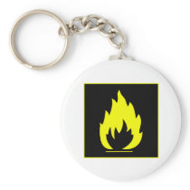 Danger Highly Flammable Warning Sign Chemical Burn Key Chain