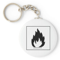 Danger Highly Flammable Warning Sign Chemical Burn Key Chains