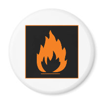 Danger Highly Flammable Warning Sign Chemical Burn Fridge Magnets