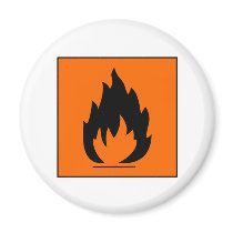 Danger Highly Flammable Warning Sign Chemical Burn Fridge Magnet