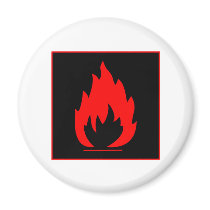 Danger Highly Flammable Warning Sign Chemical Burn Magnet