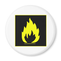Danger Highly Flammable Warning Sign Chemical Burn Fridge Magnets