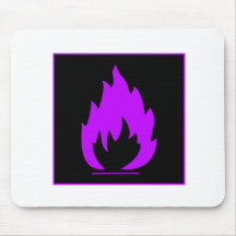 Danger Highly Flammable Warning Sign Chemical Burn Mouse Pad