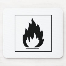Danger Highly Flammable Warning Sign Chemical Burn Mousepad