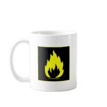 Danger Highly Flammable Warning Sign Chemical Burn Mugs