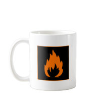 Danger Highly Flammable Warning Sign Chemical Burn Mugs
