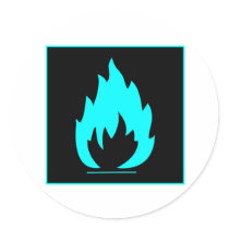 Danger Highly Flammable Warning Sign Chemical Burn Round Stickers