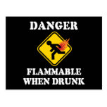 Danger inflammable quand humour ivre de pet cartes postales