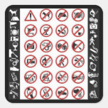 Danger Signs (3) Square Sticker