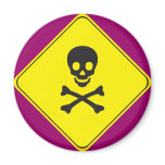 DANGER - SKULL AND BONES SYMBOL magnets