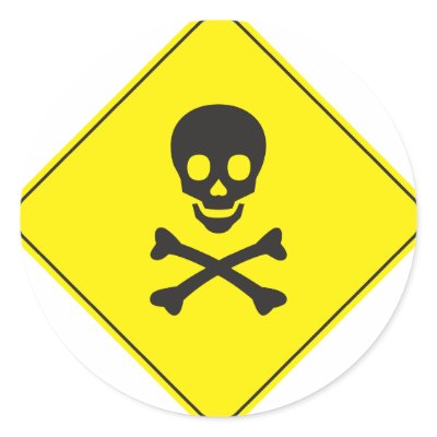DANGER - SKULL AND BONES SYMBOL STICKERS by ab_photodesigner