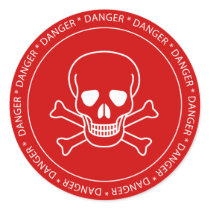 Danger - Skull Sign Sticker