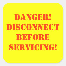 Danger Warning label Square Sticker
