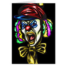 Dangerous Evil Clown Greeting Cards