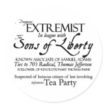 Dangerous Extremist: 18 th Century Style Poster Stickers
