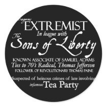 Dangerous Extremist: 18th Century Style Poster Sticker