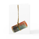 Dangling Australian Dollar Greeting Card