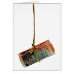 Dangling Australian Dollar Greeting Card