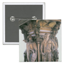 Daniel and Isaiah in Dispute, hexagonal pedestal Pinback Button