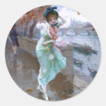 Daniel Hernández Morillo: Parisian Girl Round Sticker
