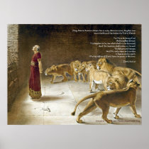 Daniel in the Lion's Den w/Bible Verse Art Print