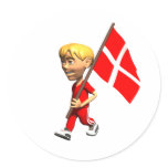 Danish Boy Round Sticker