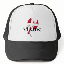 Danish Viking Denmark flag Axe Mesh Hats