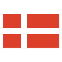 Dannebrog; The Official Flag of Denmark Rectangle Sticker