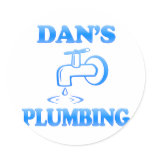 Dan's Plumbing Round Stickers